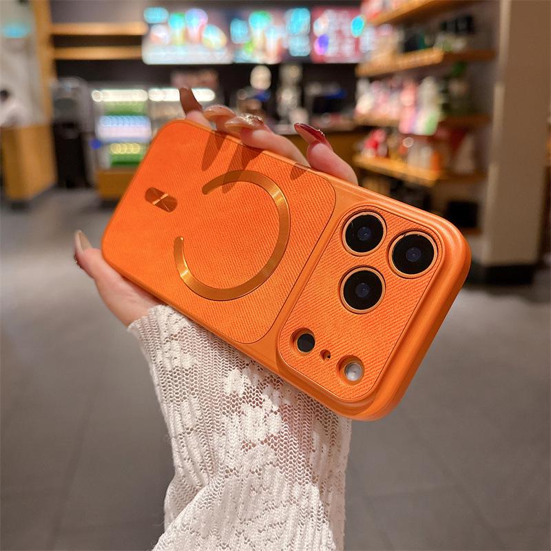 Совместимый магнитный чехол для iPhone 17 Pro Max - Apple 16 Pro, джинсовая текстура, защита от падений.
