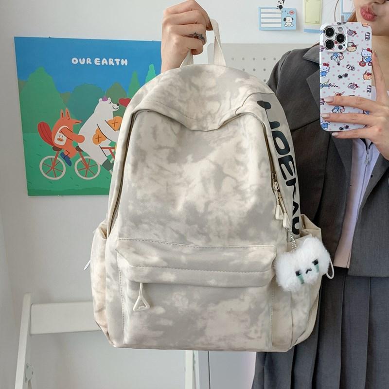 School bag Mori college student simple versatile backpack large capacity light commuter alphabet backpack
