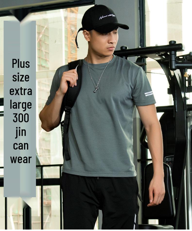 Мужская футболка большого размера быстросохнущая: Спортивная одежда с коротким рукавом 5X-6X для лета