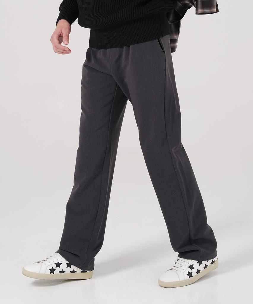 UNLC Semi-Wide Elastic Waist Slacks (Gray)