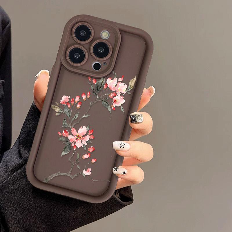 Красивый цветок персика подходит для чехла мобильного телефона iPhone17ProMax 14 Apple 13 матовый 12/15 поколение xsmax