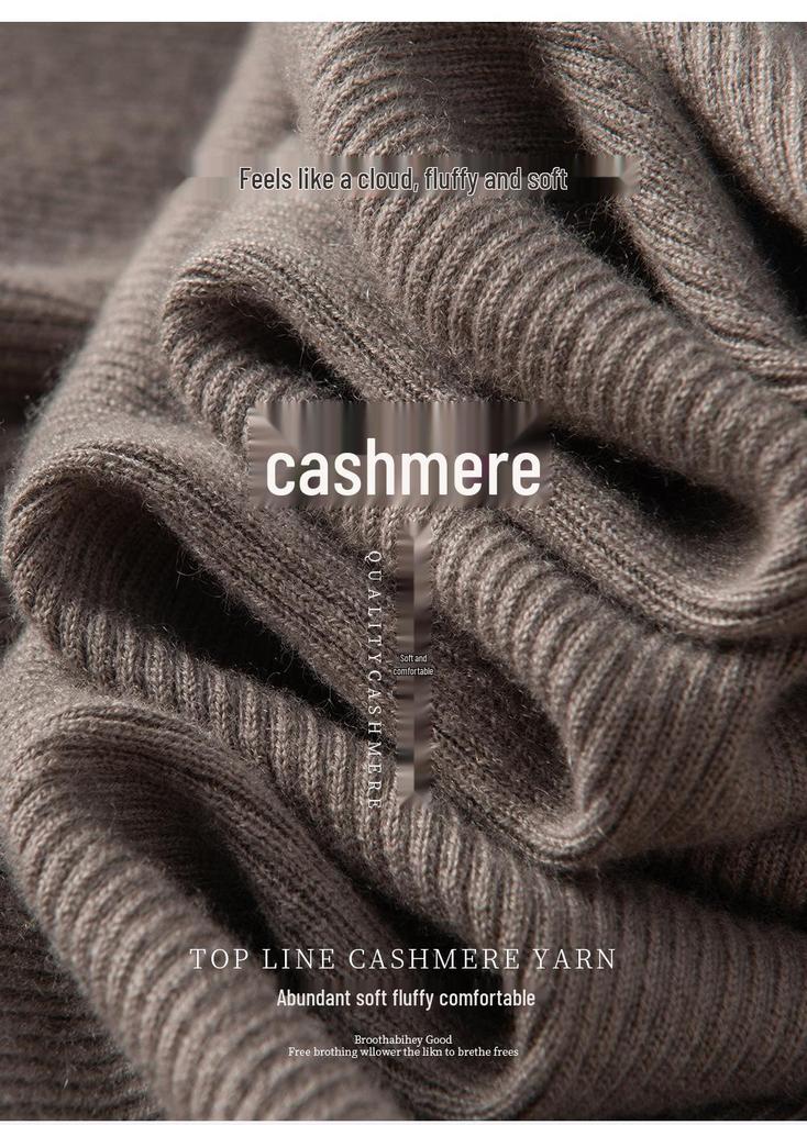 Slim Fit Polo Neck Cashmere Cardigan - Thin Wool Knit for Autumn/Winter