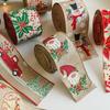 2m Linen Christmas Ribbon Snowman Christmas Trees Rattan Garland Decoration Silk Ribbon Party Arrange Supplies Gift Streamers