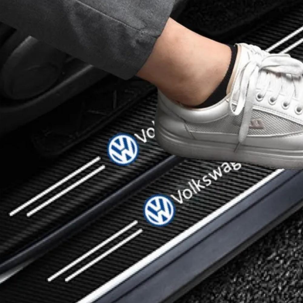 4 шт. Накладка на порог автомобиля, дверная накладка, накладка на порог, наклейка для защиты от царапин для Volkswagen