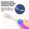 2Pcs/Set Adjustable Adaptive Spoon Fork Nonslip Food Aid Spoon  Disabled Feeding