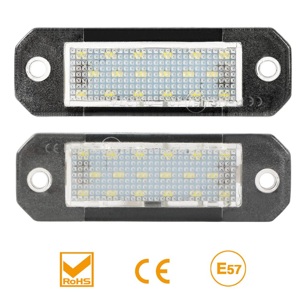 2Pcs Error Free White LED License Plate Light Number Plate Lamp For VW Transporter T5 2003-2015 T6 For Caddy 2004-2017