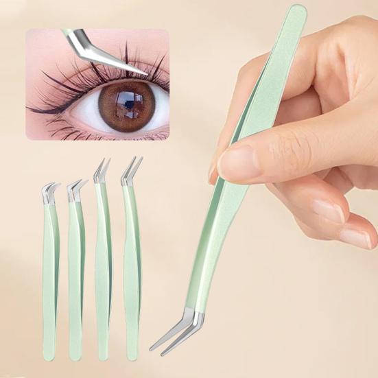 Eyelash Tweezers Stainless Steel 3D Accurate Clip Lash Extensions Supplies Tool Efficient Eyelashes Tweezers for Precise Application