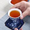 Винтажная чашка-мастер, 1 сине-белая фарфоровая чайная чашка, маленькая чайная пиала, керамический набор для кунг-фу, чайная пиала с золотой каймой, одинарная чашка