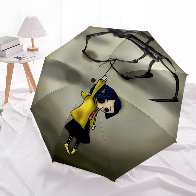1pc Coraline (3) Umbrella, Sun Protection, And UV Shielding. It Has Eight Sturdy Ribs for Outdoor Use And Perfect Gift