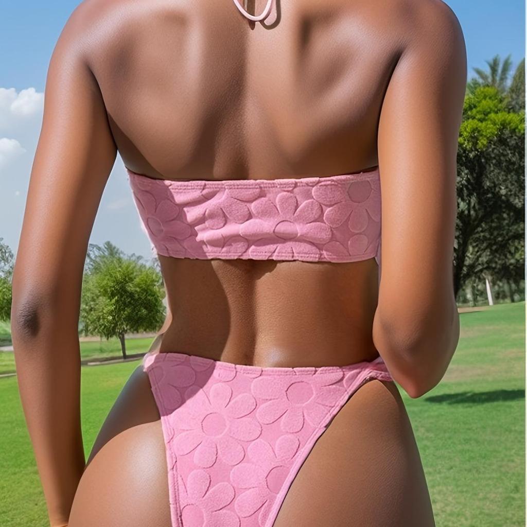 Женский сексуальный раздельный купальник бикини однотонного цвета - Горячо продаваемый купальник для пляжа с эффектом похудения