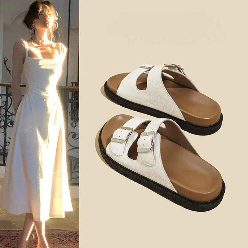 Летние женские пляжные шлепанцы на толстой подошве с открытым носком - Мягкие, удобные, стильные