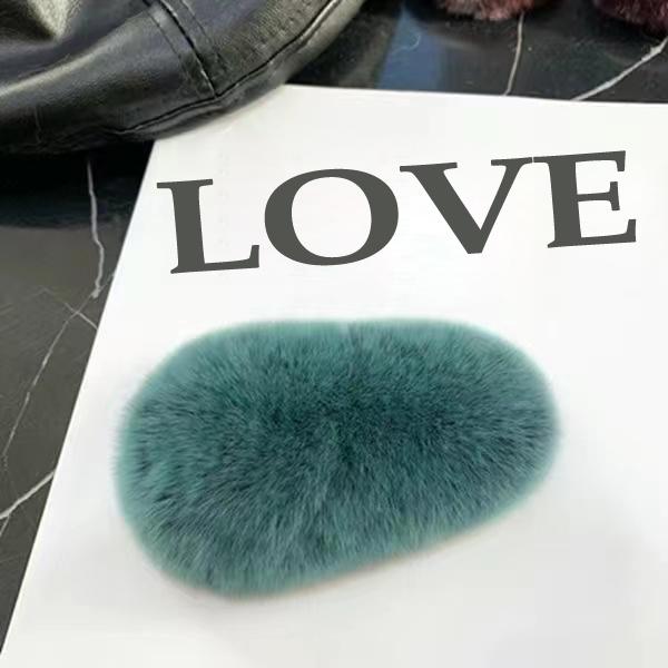 Плюшевая заколка для девочек из натурального кроличьего меха, женская заколка с челкой