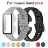 Silicone Wrist Strap and PC Hard Shell for Huawei Band 8 9 10 Bracelet Wristband Belt for Huawei Band10 Accessories