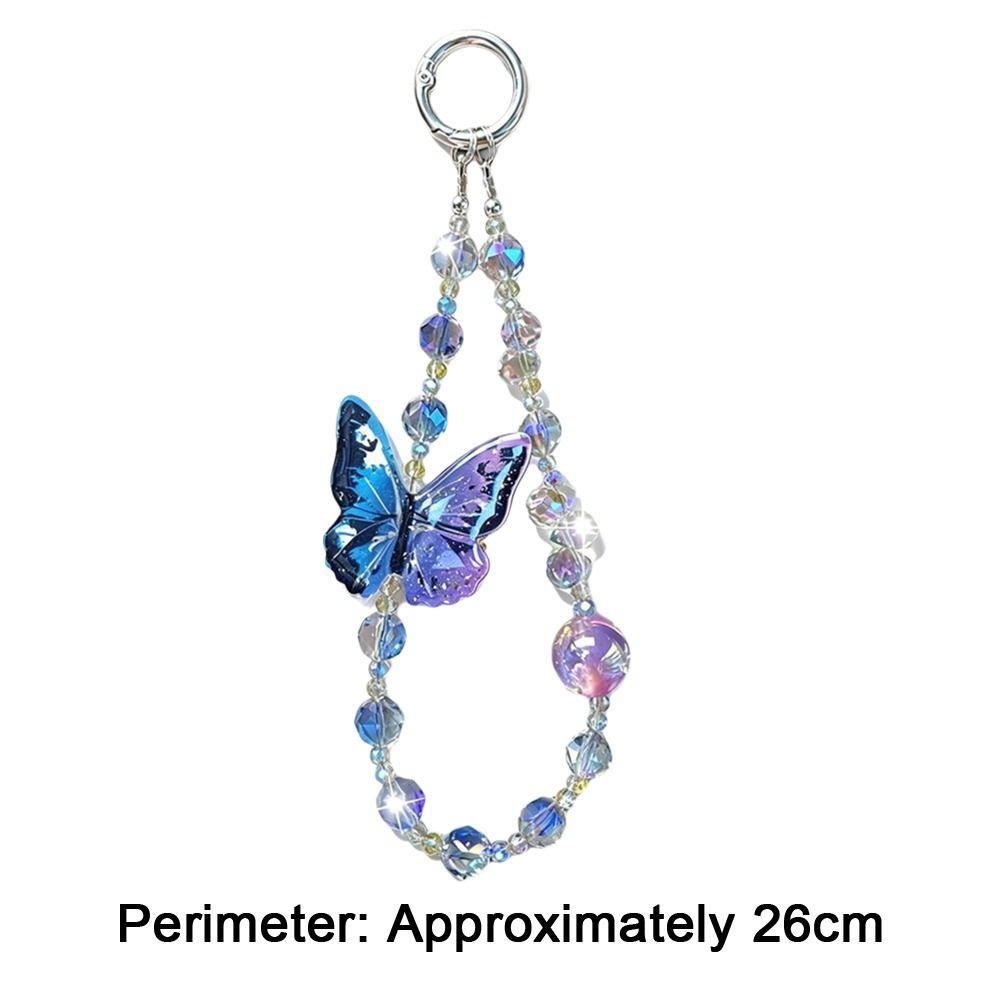 Butterfly Charm Phone Lanyard Charm Glitter Design Mobile Phone Case Chain Party Accessory