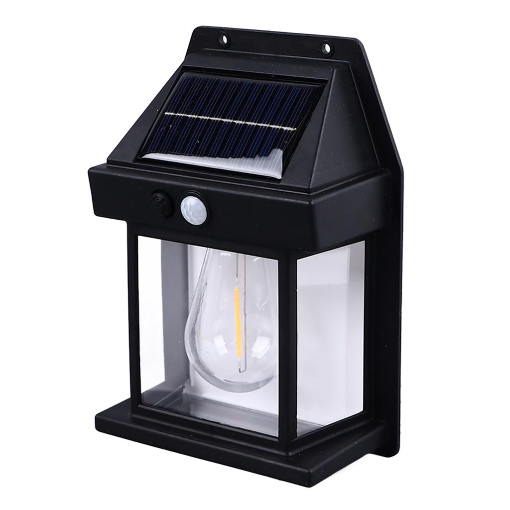 Outdoor Solar Tungsten Wall Light 1800mAh Waterproof Motion Sensing Exterior Wall Mount Lighting