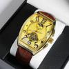 New Men's Mechanical Watch Waterproof Barrel-shaped Hollow Belt Men's Watch Personality Social Boy Men's Watch