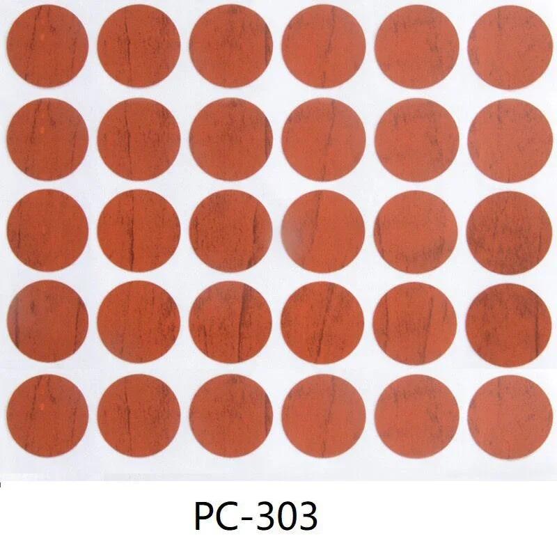 54pcs/Sheet Self Adhesive Furniture Screw Cap Cover Stickers PVC Round Stickers For Wood Craft Desk Cabinet Decorative Decals
