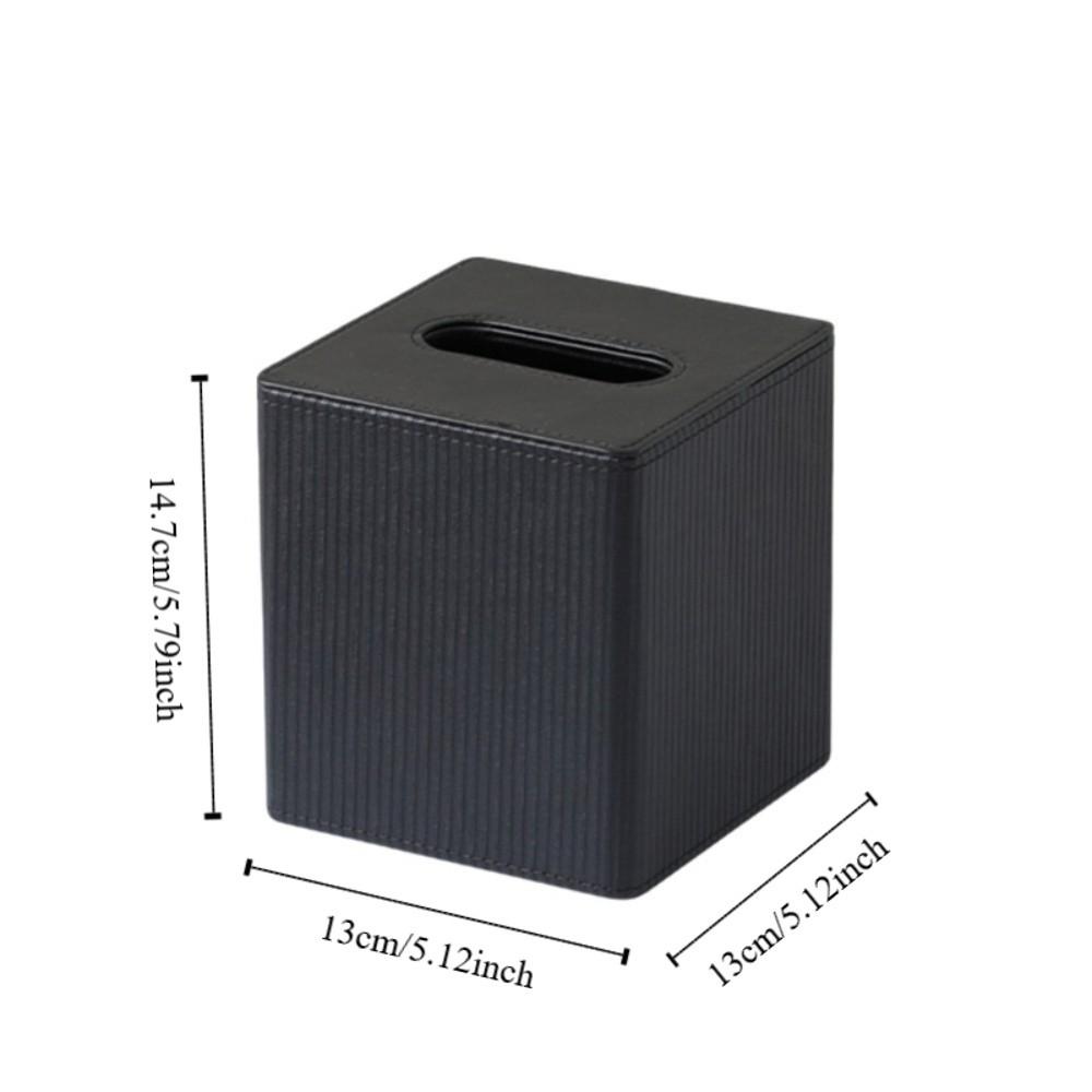 Квадратная салфетница из ПУ-кожи Магнитное закрытие Полоска в стиле римской колонны Диспенсер для салфеток Подкладка из короткого ворса Расширенное отверстие