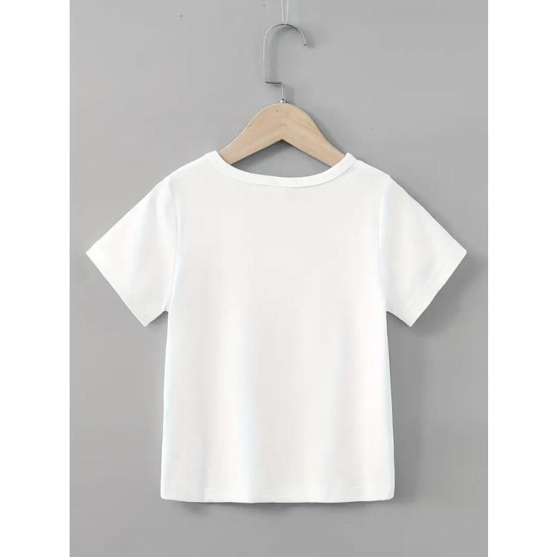 Cute Cartoon Little Bird Print T-Shirt Boys Girls Round Neck Short Sleeve Top Spring New Base Layer