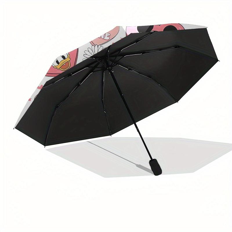 Valentine's Day,Disney Themed Automatic Opening and Closing Folding Umbrella, Reinforced 8 Ribs, Compact Travel Design, Fashionable Folding