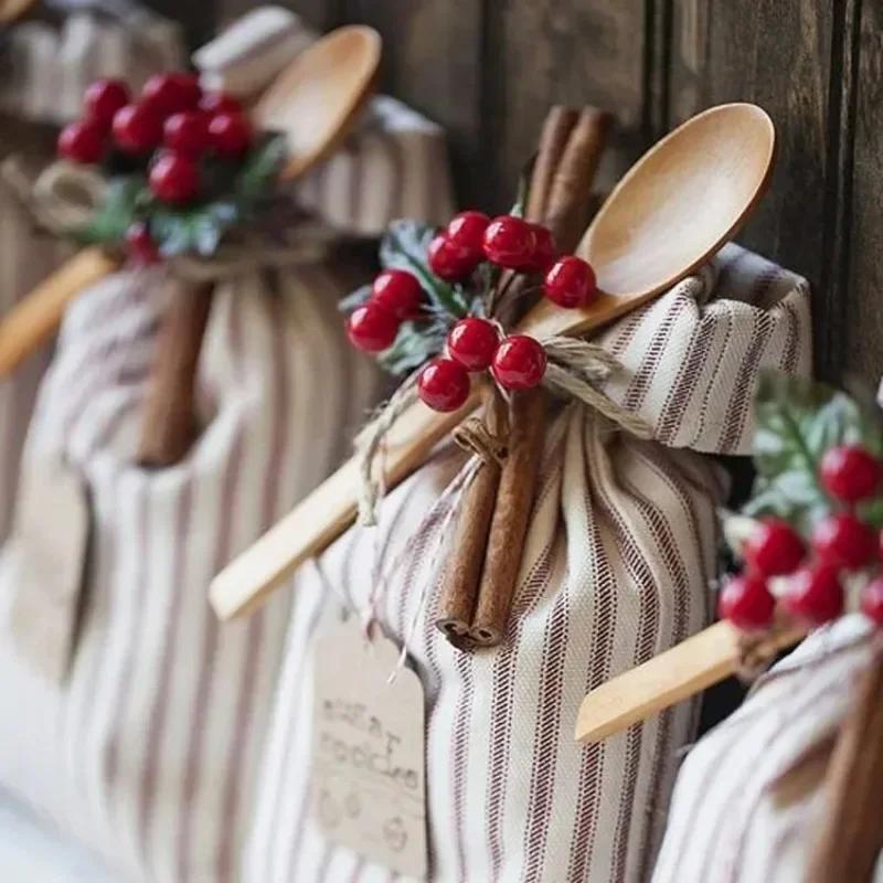 Wholesale Artificial Holly Berries Mini Fake Berry Cherry Stamen Christmas DIY Floral Wreath Ornaments New Year Party Home Decor