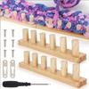 Chunky Knit Blanket Loom with Pegs Portable Wooden Frame Hand Board for Crochet