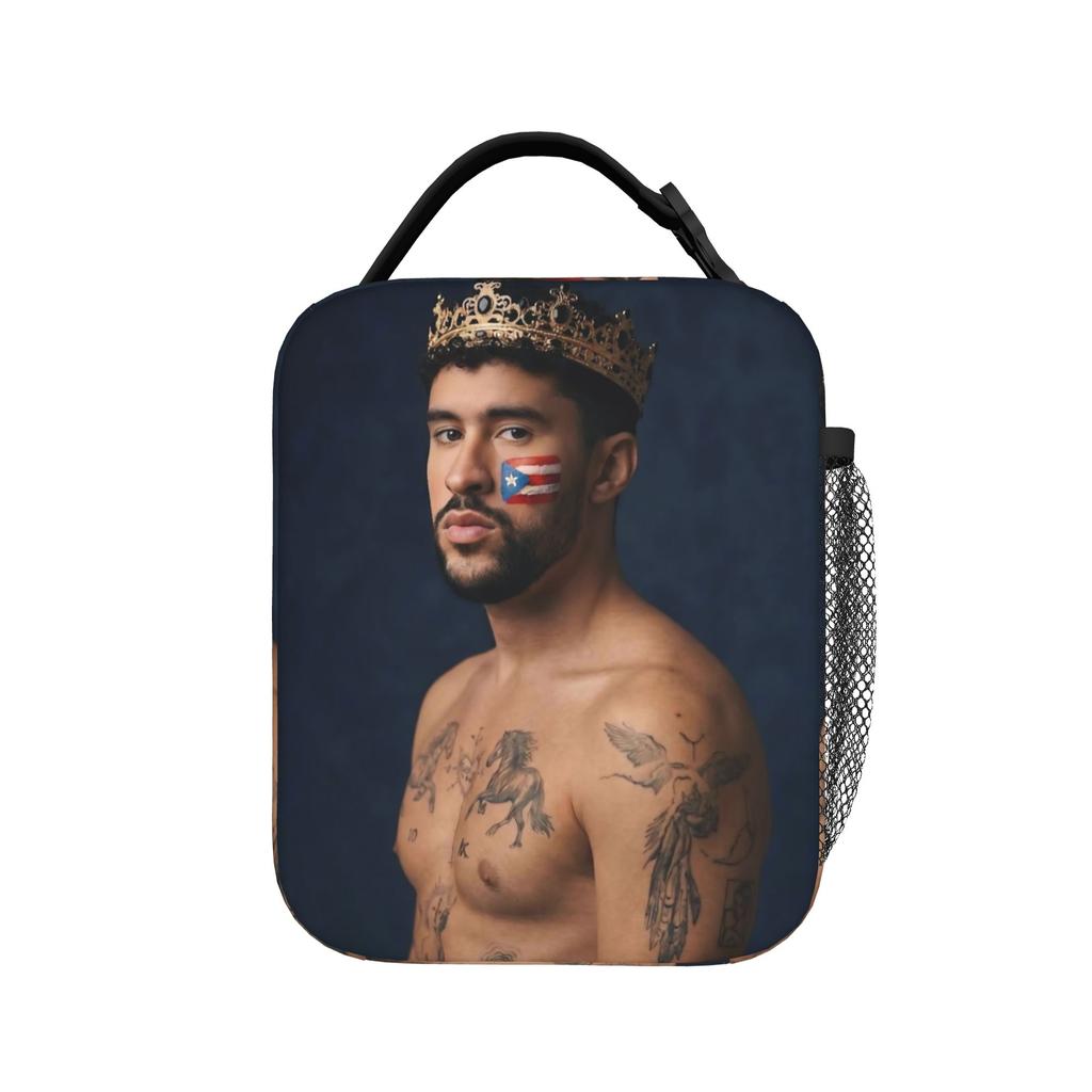Bad Bunny DTMF Tour 2026 Accessories Insulated Lunch Tote Bag For Picnic Storage Food Boxes Portable Thermal Cooler Lunch Boxes