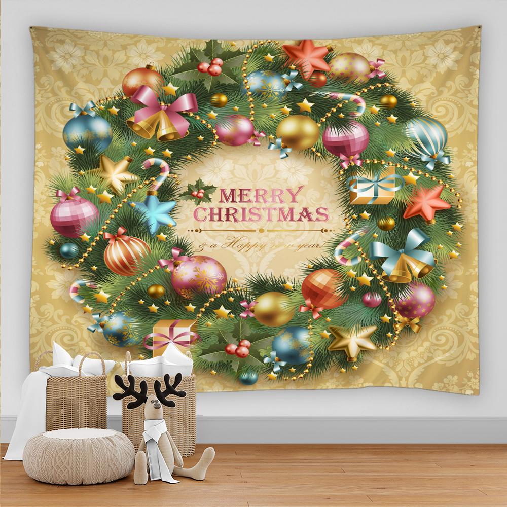 Санта-Клаус камин подарок принт узор гобелен дома гостиная спальня украшения стены полиэстер гобелен