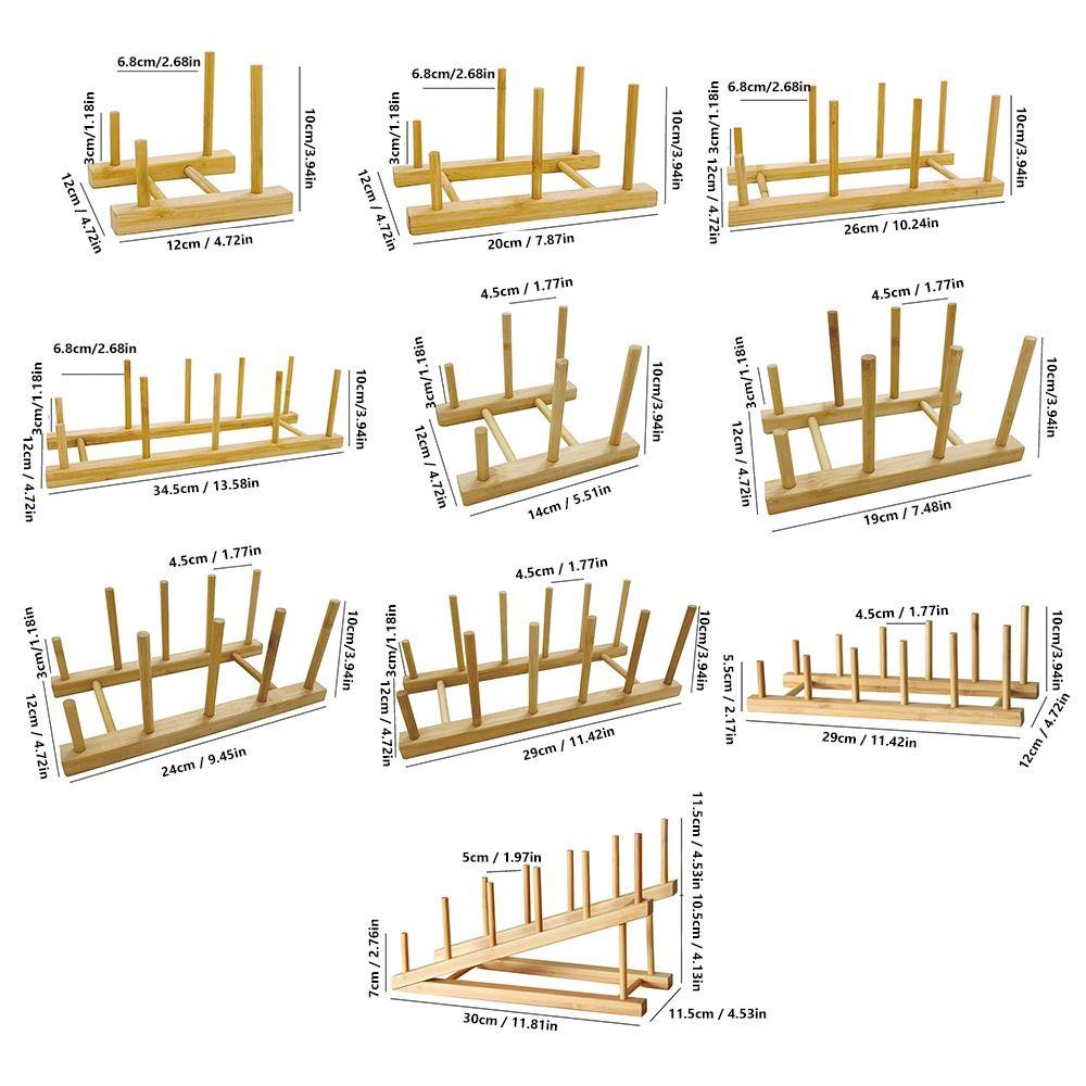 Многофункциональная сушилка для посуды Деревянная подставка для крышек кастрюль Экономия места Кухонная подставка для тарелок Кухня
