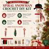 Crochet Snowman Spiral Ornament DIY Kit for Beginners 3D Hanging Christmas Tree Craft Set with Wool Yarn Crochet Hook Snowflakes and Beads