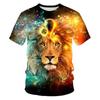 Summer Men's T-shirt 3D Print Tees Tiger Lion Loose Round Neck Short Sleeve Tops Men Clothing