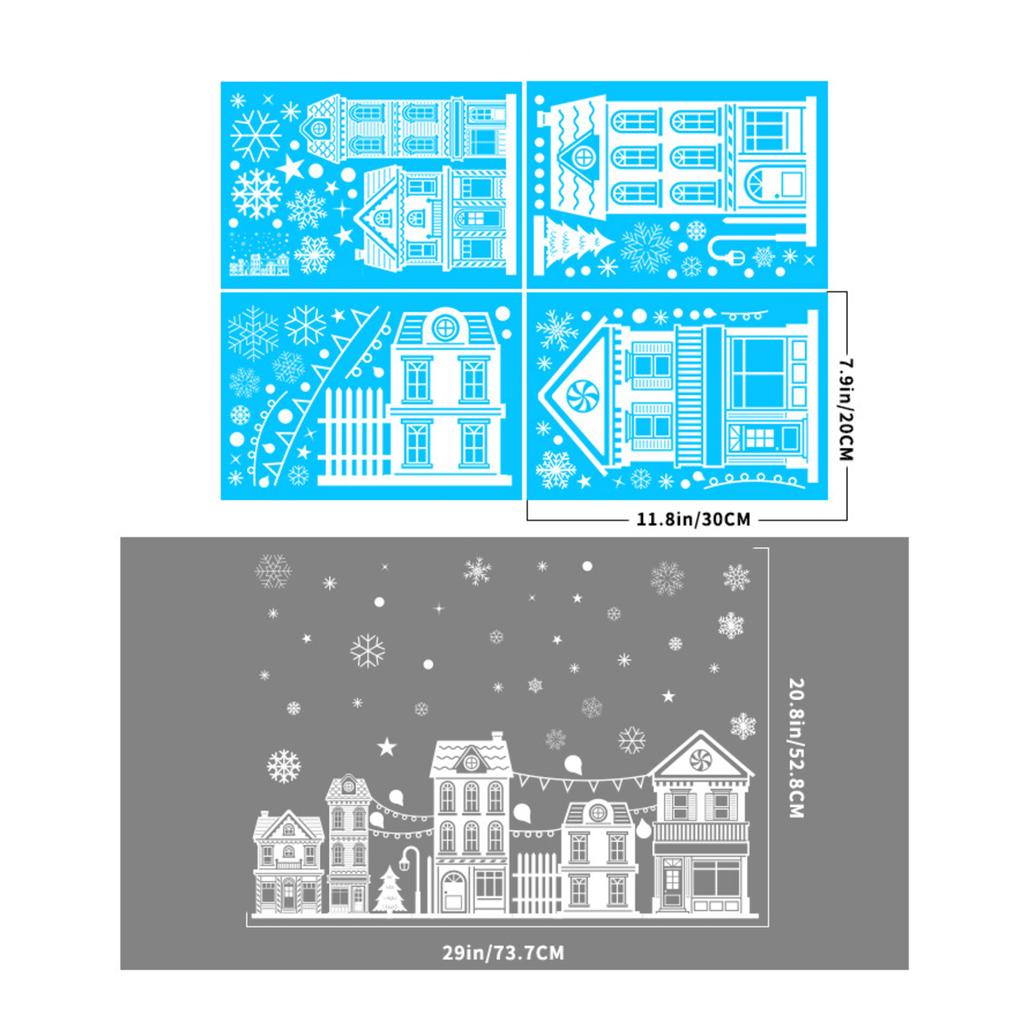 Christmas Decorations Winter Snow House Static Stickers Shopping Mall Window Scene Layout Elk Christmas Tree Window Stickers