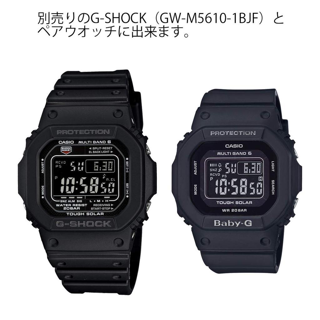 CASIO Baby-G Радиоуправляемые часы на солнечной батарее BGD-5000MD-1JF, Черные, EL Подсветка, Водонепроницаемость 20 АТМ