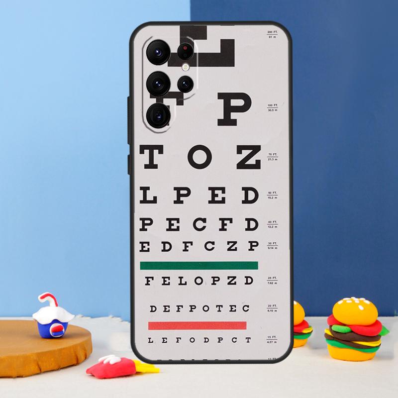 Vision Test Chart Phone Case For Samsung Galaxy S24 S25 Ultra S9 S10 S20 S22 S21 S23 Plus S24 FE Cover Coque