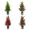 Artificial Mini Cypress Christmas Potted Plant - Festive Greenery Ornament