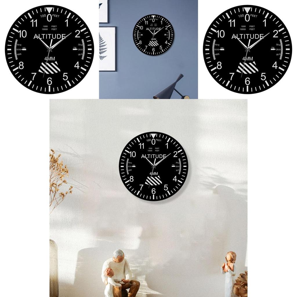 Creative Round Wall Clock With Sweep Second Movement And 24 Hour Indicator For Home Decoration