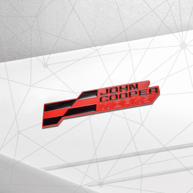 3D Auto Metal 2025 JCW Grille Badge Car Rear Trunk Emblem Sticker Decor For Mini Cooper S F66 F65 F67 Aceman Clubman U25 J01 J05