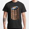 Men Fashion Casual Short Sleeves Galactic Pancake Stack Black Tees Oversized T-shirts