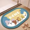 Новый мультяшный милый овальный коврик для пола из диатомовой грязи с животными, ванный коврик с высокой водопоглощающей способностью и быстрой сушкой, нескользящий коврик для детской комнаты