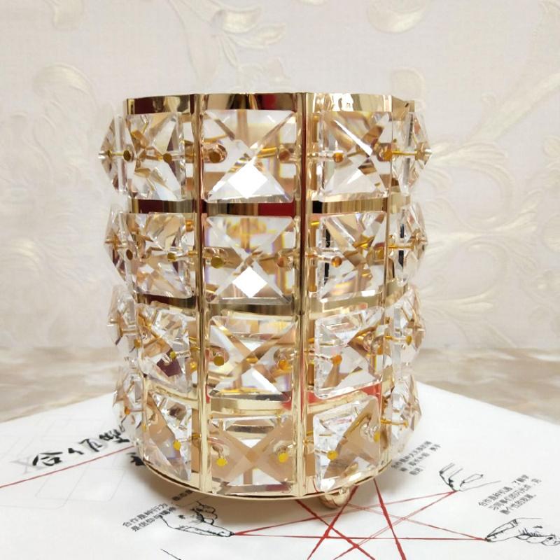 Silver/Gold Makeup Brush Holder Organizer Cosmetic Storage Box Brush Bucket Jewelry Box Pen Holder Desktop Finishing Crystal Ornaments