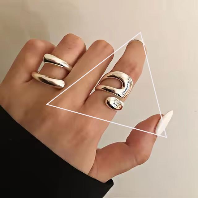 Серебряное кольцо 925 пробы, корейское, геометрический витой плетеный открытый дизайн, женская мода, индивидуальность, простой тренд, ретро, крутые украшения