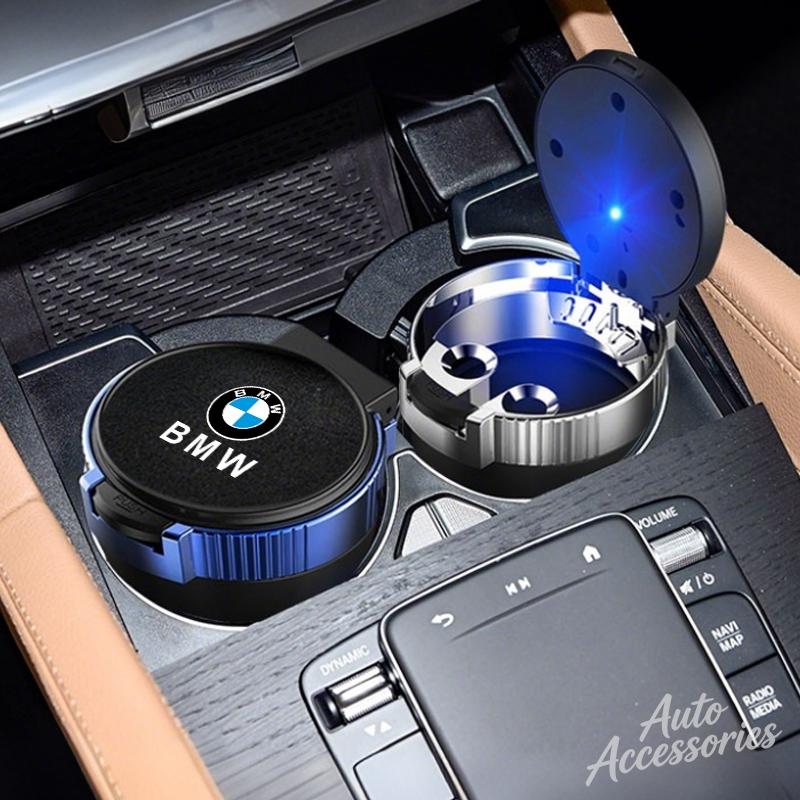 Car Ashtray Creative Storage With Lid LED Light Suede Ashtray Accessory For BMW X1 X2 X3 X5 X4 X6 X7 G32 G11 G12 F40 F30 F20 F34 JKQDU1