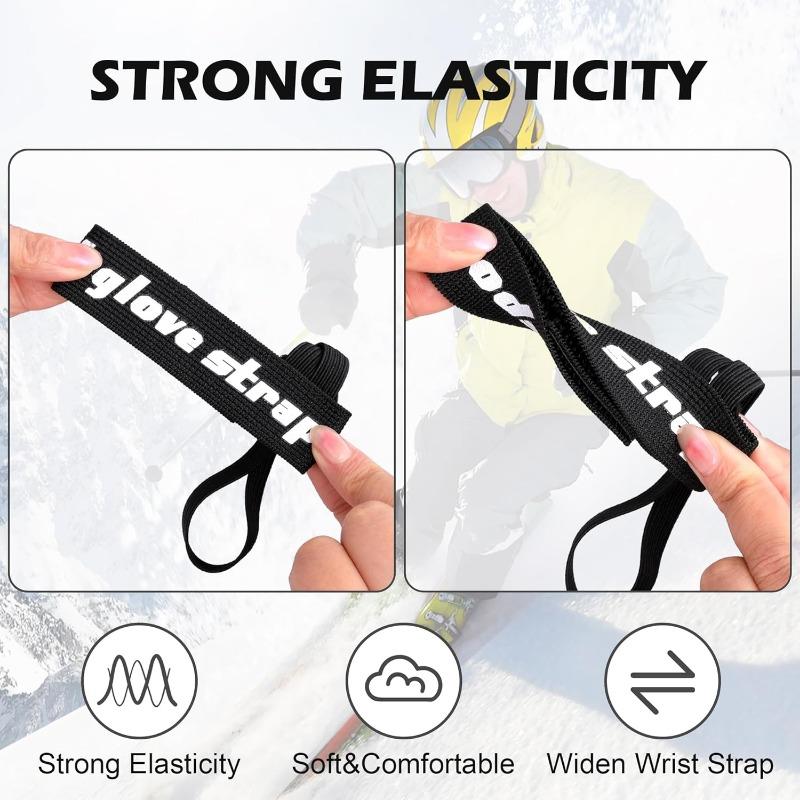 Ski Glove Wrist Strap Glove Holder Sport Glove Strap Elastic Wrist Leash for Snowboard Ski Mountaineering Outdoor Sports