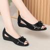Summer Fashion Fish Mouth Soft Leather Versatile Loafers Women Flats Ballet Shoes Comfy Casual Shoes Breathable Sandals