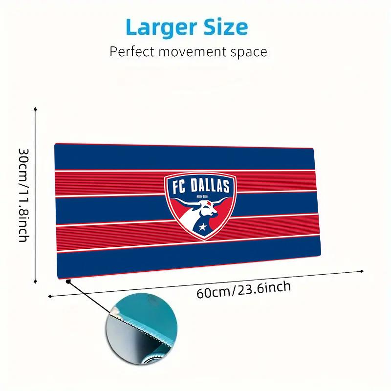 FC Dallas Print Cushion Non-slip Laptop Tablet Big Mousepad XXL Mat Mini PC Playmat With Lock edge