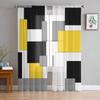 Abstract Modern Geometric Shapes Sheer Curtains for Living Room Decoration Window Curtains Kitchen Tulle Voile Organza Curtains