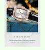 Женские часы SENO Retro Square Diamond с кожаным ремешком - Простой дизайн с кварцевым механизмом и бриллиантами.