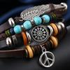Bohemian Ladies Men's Hand-woven Leather Wings Multi-layer Business Low-key Ethnic Beaded Bracelet