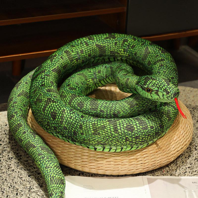 Имитация гигантского питона, плюшевая игрушка, длинная змея, желтый, оранжевый, зеленый питон, плюшевая игрушка, украшенный дом, праздничное украшение, трюк, реквизит