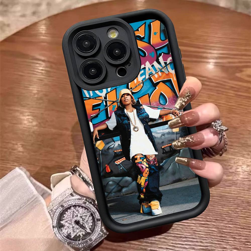 Рэперша Мисси Эллиотт Для iPhone 17 15 13 12 11 14 Pro Max X XR XS 16 Plus Ударопрочная Конфетная Задняя Крышка